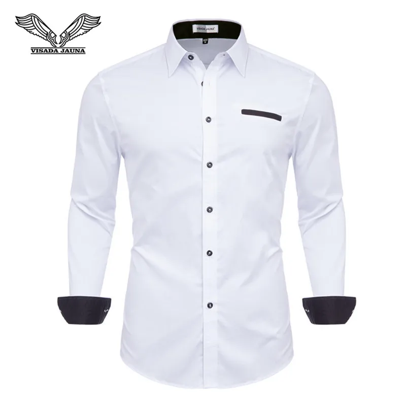 kf A5b680cf2575f4589bd80c07e3151c3a8q 2022 New Fashion White Dress Shirts Men Long Sleeve Casual Social Formal Shirt Men Slim Fit