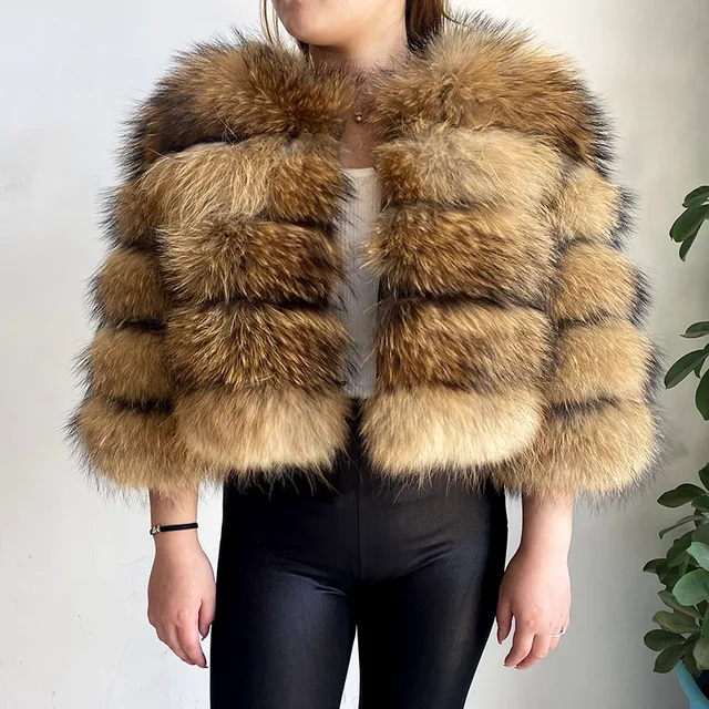 kf H25416c1495d748ffb910642af3eb612es 2024 new style real fur coat 100 natural fur jacket female winter warm leather fox fur