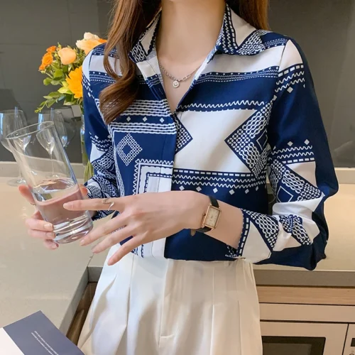 kf H3e995afbb73a4197aa1de09a1d3b93ca9 Fashion printing ladies shirts Women s Blouses Spring Autumn Long Sleeve Shirts Tops Blusas Mujer