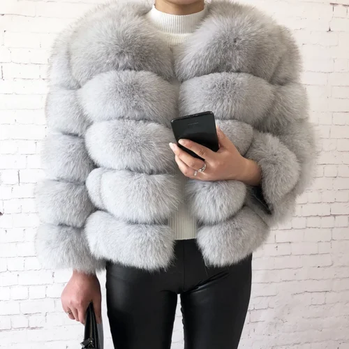 kf HTB17IL1X8Cw3KVjSZFlq6AJkFXai 2024 new style real fur coat 100 natural fur jacket female winter warm leather fox fur