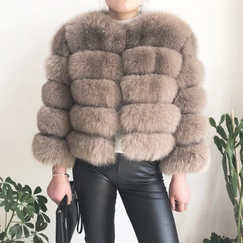 kf HTB1Y1D8X.uF3KVjSZK9q6zVtXXaU 2024 new style real fur coat 100 natural fur jacket female winter warm leather fox fur