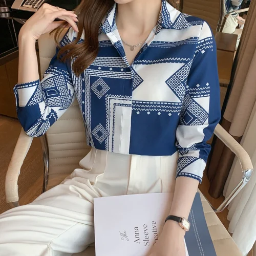 kf Hc199d9307e384c86962b0ddd2eb59a10m Fashion printing ladies shirts Women s Blouses Spring Autumn Long Sleeve Shirts Tops Blusas Mujer