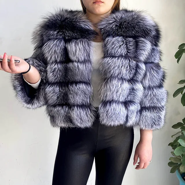 kf Hc326a1849b8148f5a1ebf77a50a1d739v 2024 new style real fur coat 100 natural fur jacket female winter warm leather fox fur