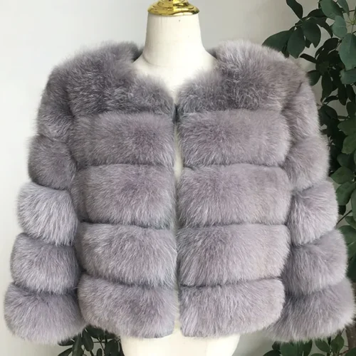 kf Hd4c3a7863f354fdaabeb9acef3e5a286E 2024 new style real fur coat 100 natural fur jacket female winter warm leather fox fur