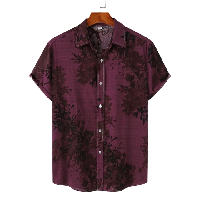 kf S0eada737d0c14419a1b0c11ee7617c8fY 2024 New Luxury Men s Shirt Kit Short Sleeve Shirts Man Fashion Tiki Clothing Blouses Social 1