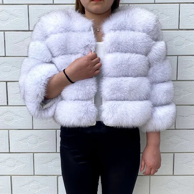 kf S10a6e99a0a1c406f8a9dfb0e7d7a377fO 2024 new style real fur coat 100 natural fur jacket female winter warm leather fox fur