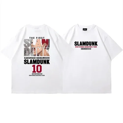 kf S18cc19c6af4e4926950a7e5a7b15ba3ff 2024 Anime Slam Dunk Print T Shirt Men s Oversized Japanese Manganese Cotton Short Sleeve Fast 1