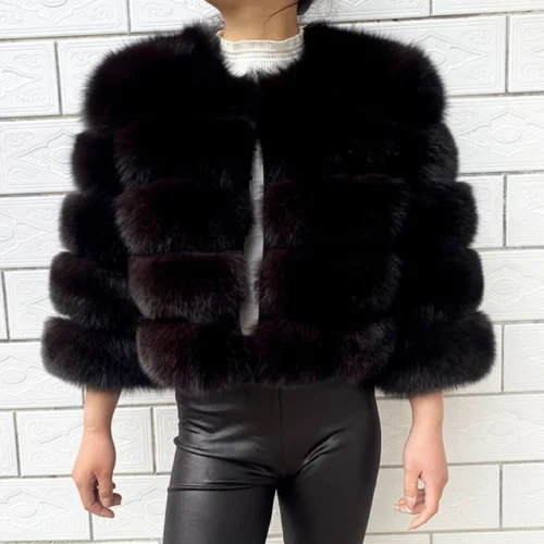 kf S19f53c20f95a48c3b694c08d3bbec5b3G 2024 new style real fur coat 100 natural fur jacket female winter warm leather fox fur