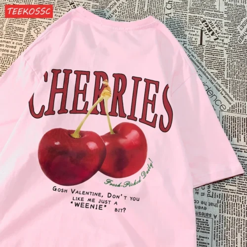 kf S39a479a57f9d4dbab4505ef465ec0368o Cherries Cosh Valentine Funny T Shirts Men Women Summer Cotton Casual Wear Crewneck Tee Clothes Oversized