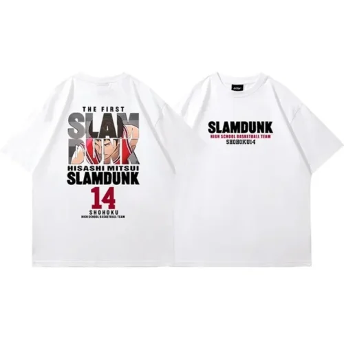 kf S3db32df6a39c4838ae5dda0230000b48U 2024 Anime Slam Dunk Print T Shirt Men s Oversized Japanese Manganese Cotton Short Sleeve Fast