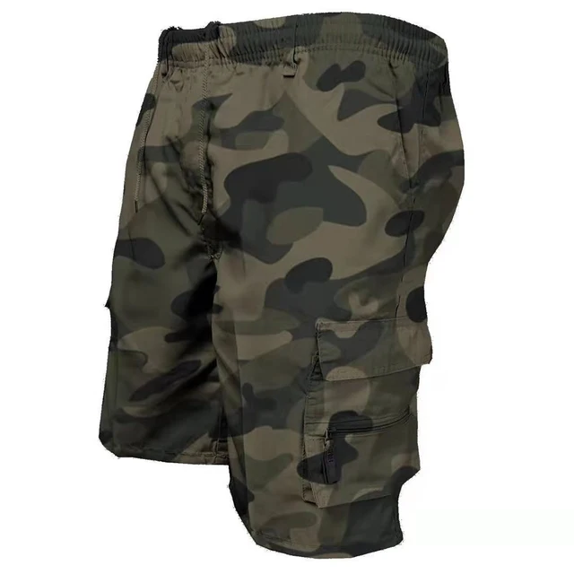 kf S4a7e5b2ab2124196b7d271661f75ec48N Men s Tactical Shorts Summer Casual Jogging Cargo Shorts Loose Multi pockets Elastic Waist Work Hiking 1