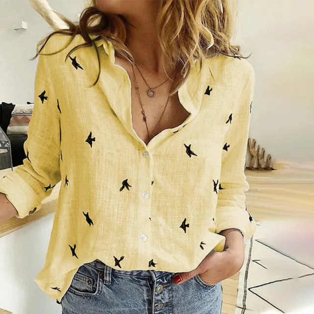 kf S53c970d843bb4285b809de57654cc1005 Fashion Women s Print Shirt Women s Long Sleeve Top Cotton Office 2024 Spring Summer Casual