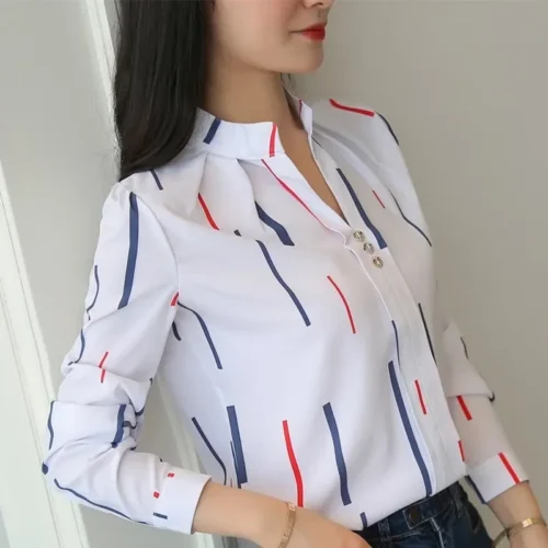 kf S54fe6ee2e658493b8b91350a1861a2c31 JFUNCY Women s Blouses Office Lady OL Work Shirts Long Sleeve Women Tops Fashion Casual White