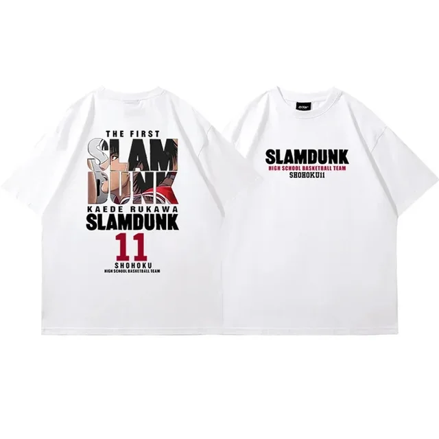 kf S558950cf241f4663930fa7efb3141e2b7 2024 Anime Slam Dunk Print T Shirt Men s Oversized Japanese Manganese Cotton Short Sleeve Fast 1