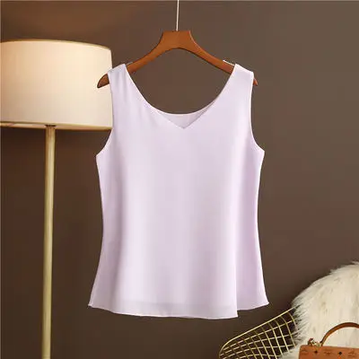 kf S7231d0754dfc4f2487e403181bf19cedo Original New Arrival 2024 Summer Fashion Brand Sleeveless Top Women s Chiffon Shirt Loose Plus Size