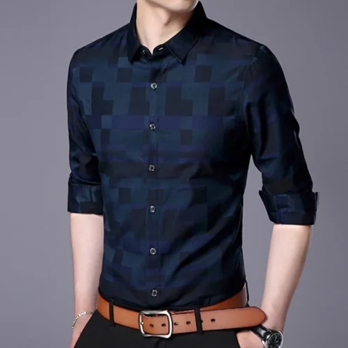 kf S728dc9160af94a739f1fae13164e498fZ Men s Casual Business Long Sleeve Shirt Formal Office Men Tshirt