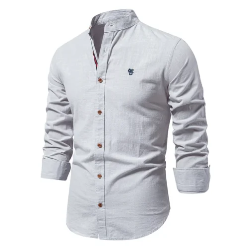 kf S7709f15a979f45efaf6bebf0866e0af8c AIOPESON New Spring Cotton Social Shirt Men Solid Color High Quality Long Sleeve Shirt for Men