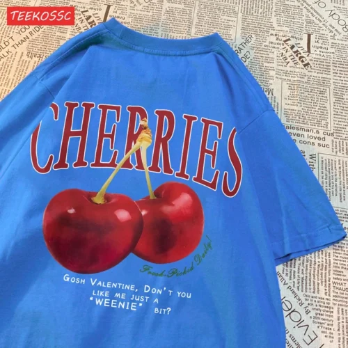 kf S7b31147397dc4099bf040ca4fc87ac77C Cherries Cosh Valentine Funny T Shirts Men Women Summer Cotton Casual Wear Crewneck Tee Clothes Oversized