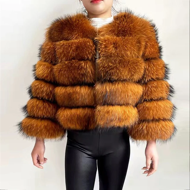 kf S7bd46394c0964621a5ea2360dc392a7eM 2024 new style real fur coat 100 natural fur jacket female winter warm leather fox fur