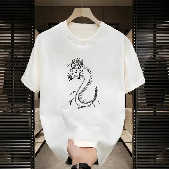 kf S7f447b083fba451c83f546b5a881fcb5x Chinese Style Pure Cotton Short Sleeve T shirt For Men 2024 Summer New Youth Student Fashion