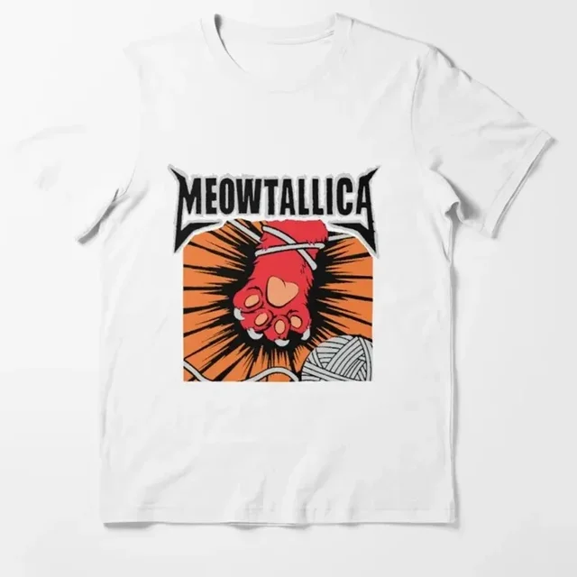 kf S7fc844dbabff49ca9b083df7e3ace045c Meowtallica Cat Rock Music Print T Shirts men Funny Cat Rock Music woMen Tops Fashion Tee