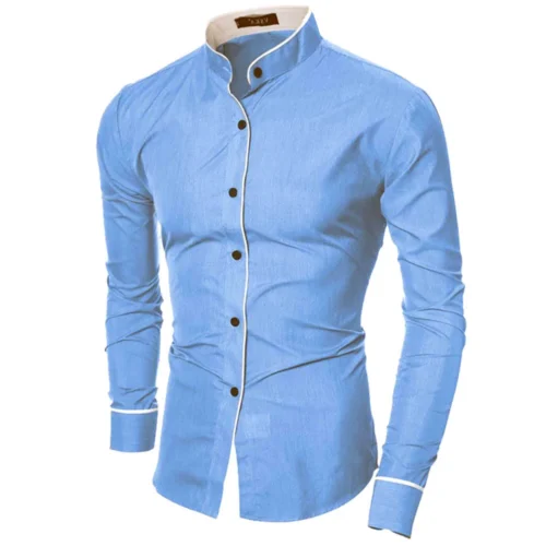 kf S80a5bc8f9d66432eb4abf6ac5086ce02Z Men s Luxury Casual Formal Shirt Long Sleeve Slim Fit Business Dress Shirts Tops