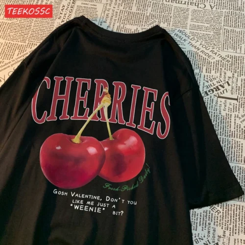 kf S87d2d431300846038f4bfef6f3abf19eu Cherries Cosh Valentine Funny T Shirts Men Women Summer Cotton Casual Wear Crewneck Tee Clothes Oversized 1