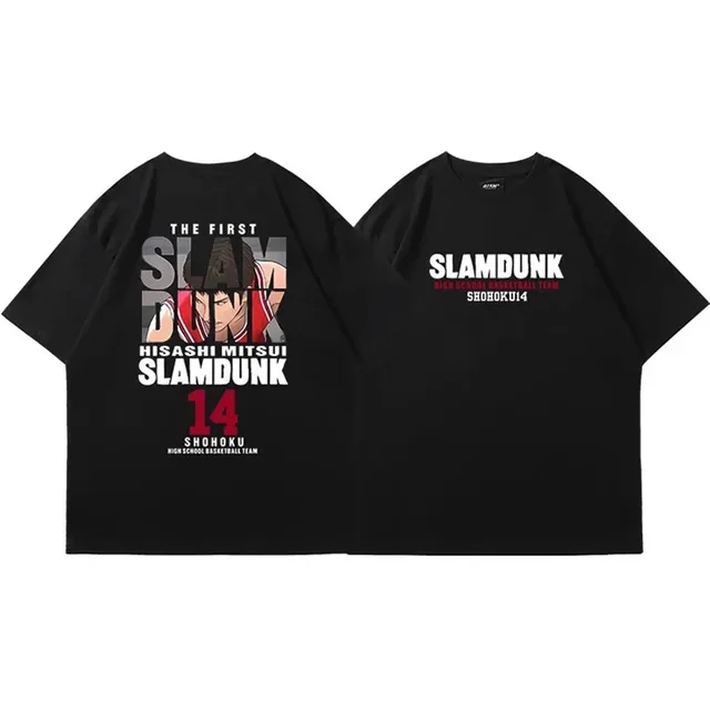 kf S9be94ee7b69e4878a479d142a97abbadb 2024 Anime Slam Dunk Print T Shirt Men s Oversized Japanese Manganese Cotton Short Sleeve Fast