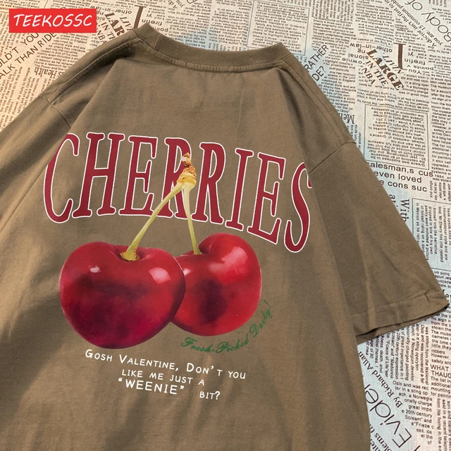 kf Sa04c2e0df158414ca63bdf3e4360607aU Cherries Cosh Valentine Funny T Shirts Men Women Summer Cotton Casual Wear Crewneck Tee Clothes Oversized