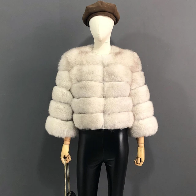 kf Sa82be343521a45acbfe4db7ef71aa309u 2024 new style real fur coat 100 natural fur jacket female winter warm leather fox fur