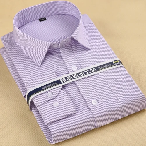 kf Saa4be489083c4c468bfc0be4eb9054f0Z 8XL Plus Size Men s Top Quality Dress Shirts Long Sleeve Slim Fit Solid Striped Business