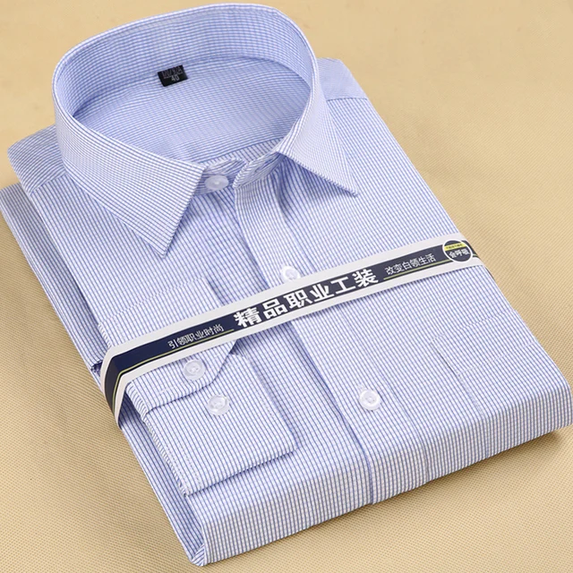 kf Sb151a77db5ba4512a56e5b8006416087N 8XL Plus Size Men s Top Quality Dress Shirts Long Sleeve Slim Fit Solid Striped Business