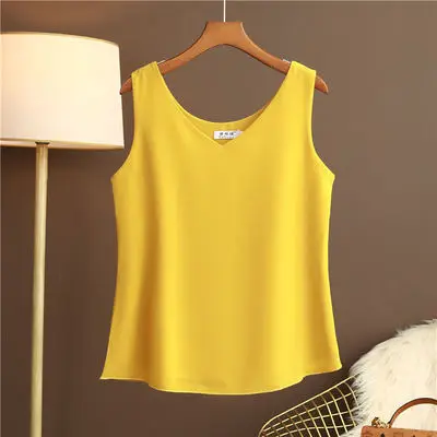 kf Sba730f3341eb499f8ea9a618a8387aa6A Original New Arrival 2024 Summer Fashion Brand Sleeveless Top Women s Chiffon Shirt Loose Plus Size