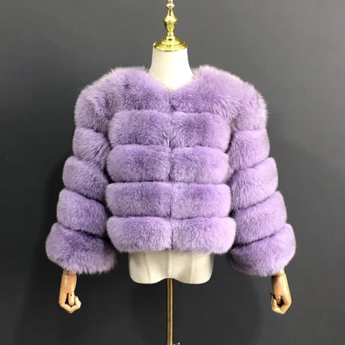 kf Sbfd755e7c2cc43b9ac56a8b0ef19592e7 2024 new style real fur coat 100 natural fur jacket female winter warm leather fox fur