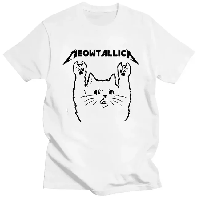 kf Sca905bfee3ac4ecd90c003896b9186aaq Meowtallica Cat Rock Music Print T Shirts men Funny Cat Rock Music woMen Tops Fashion Tee 1