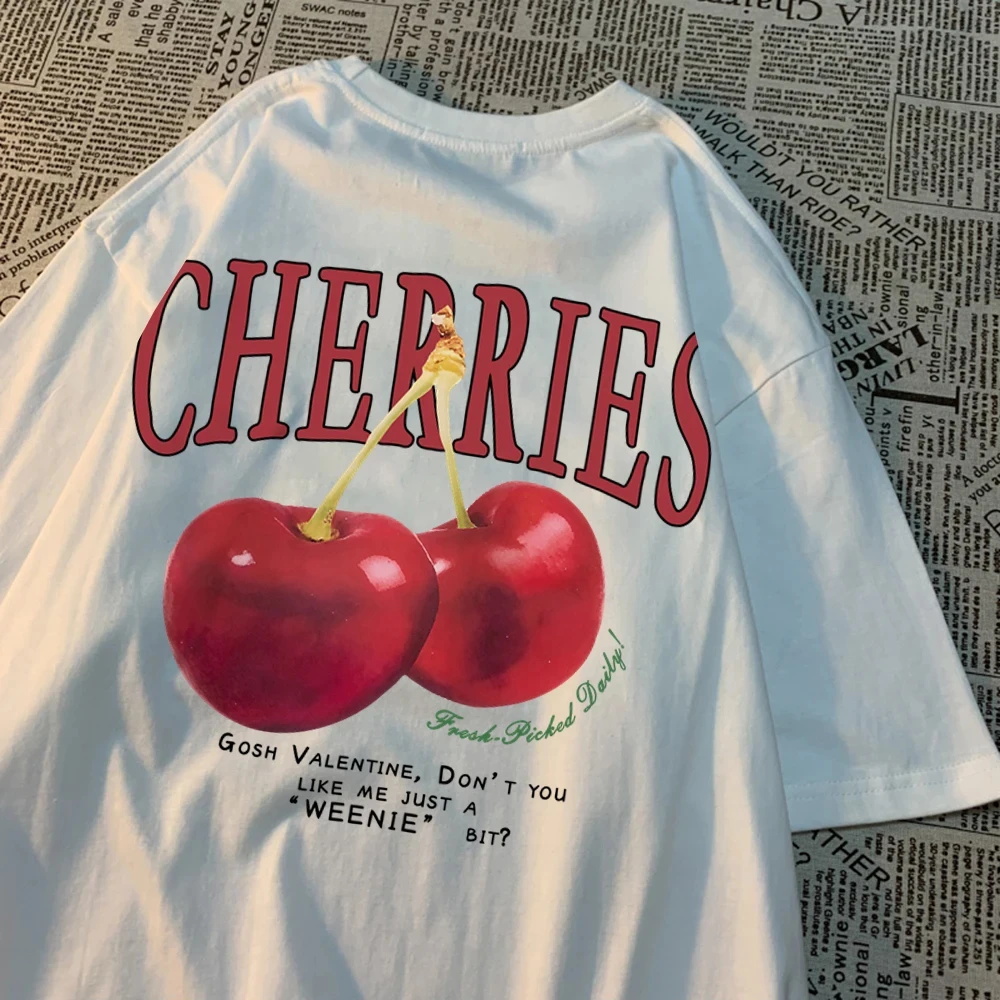 kf Scbc9a6146b604a5ca2731dff5e1f2e5cz Cherries Cosh Valentine Funny T Shirts Men Women Summer Cotton Casual Wear Crewneck Tee Clothes Oversized