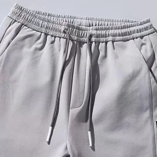 kf Sd4637f4de6ae4dabb2f3ef20b701c921y 2023 Summer Men S Sports Shorts Solid Color Straight Pattern Loose Type Elastic Waist Drawstring Casual