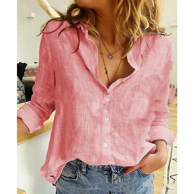 kf Sdc6af1f33b3d4f8e8c37ad099ea0820cB Fashion Women s Print Shirt Women s Long Sleeve Top Cotton Office 2024 Spring Summer Casual