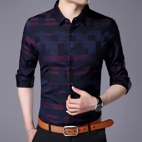 kf Se33912ac4d714b24b9c5c3b20aa1da3fw Men s Casual Business Long Sleeve Shirt Formal Office Men Tshirt