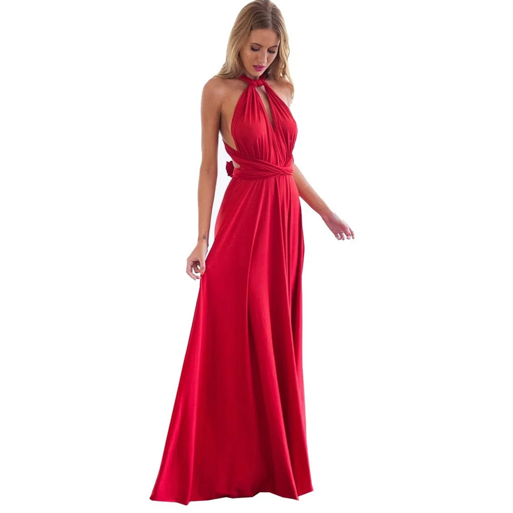 kf HTB17QbUADlYBeNjSszcq6zwhFXaz Sexy Women Multiway Wrap Convertible Boho Maxi Club Red Dress Bandage Long Dress Party Bridesmaids Infinity