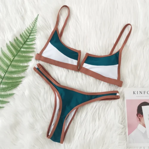 kf S7e7d784fc47041dc9d5ac197d35d78e6M XS XL V bar Sexy Bikini Thong Brazilian Swimwear Women Colorblock Vintage Swimsuit Summer Micro Blue