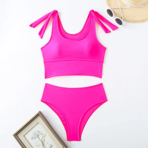 kf S7f2ebfbd06d0497cbc98804cd0401437c 2024 Two Piece String Bikini Hollow Out High Waist Swimwear Female Swimsuit Women Bathers Bathing Swimming