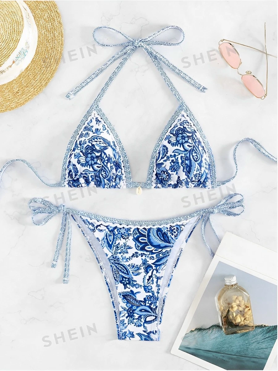 kf Sfe699a0dbef449b5aa782ef75fc15451e 2024 Halter String Triangle Two Piece Bikini Women Swimwear Female Swimsuit Bathers Bathing Swimming Suit Beachwear